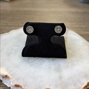 Demitasse Demi Dot in 14K Black Gold Pave Diamond Stud Earrings